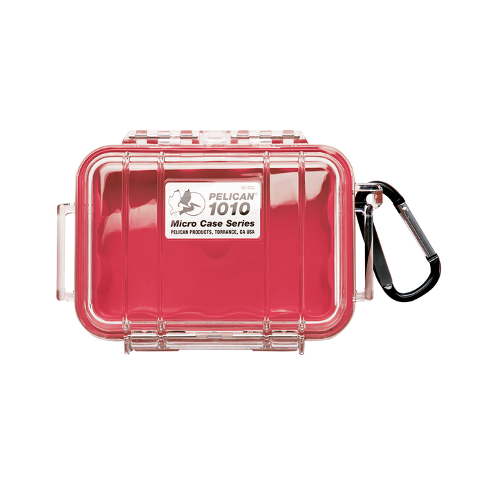 Micro case de protección Pelican 1010 (red/clear)