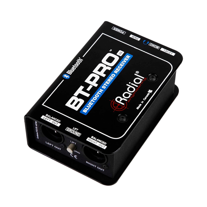 Caja directa activa de dos canales y receptor bluetooth radial Mod. BT-PROV2
