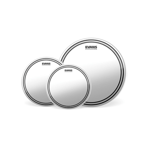 Juego de parches evans 12",13" y 16" ec2s clear y 14" hd dry Mod. EPP-EC2SHDD-S - gbamusicstore