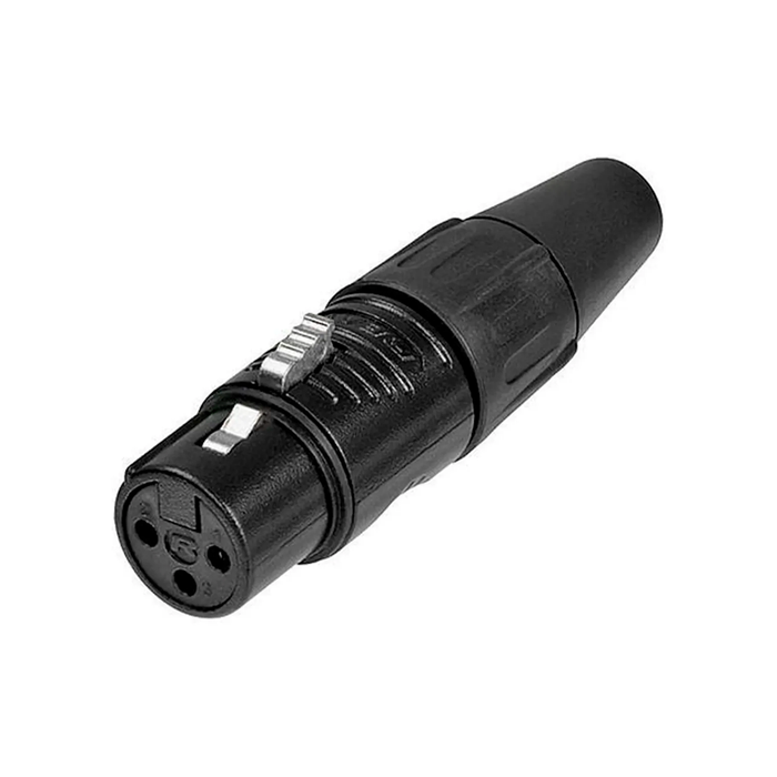 Conector xlr hembra de carcasa negra rean Mod. RC3F-BAG