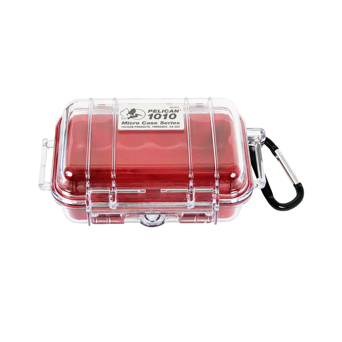 Micro case de protección Pelican 1010 (red/clear)