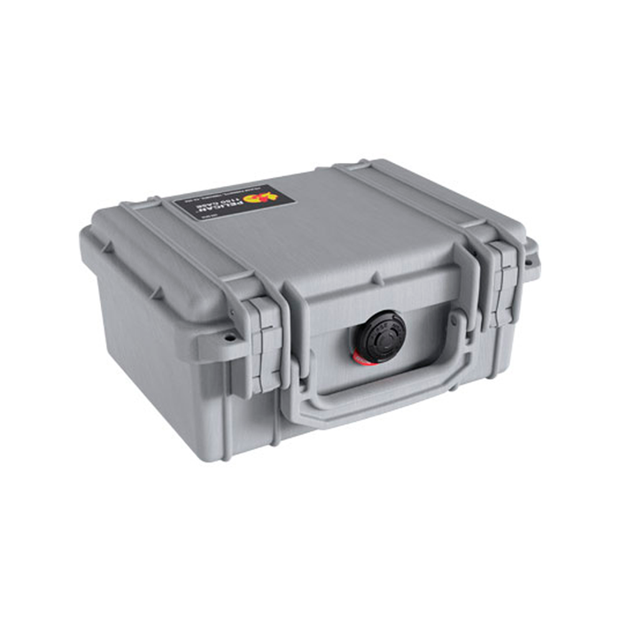 Estuche pelican protector plateado con foam Mod. 1150