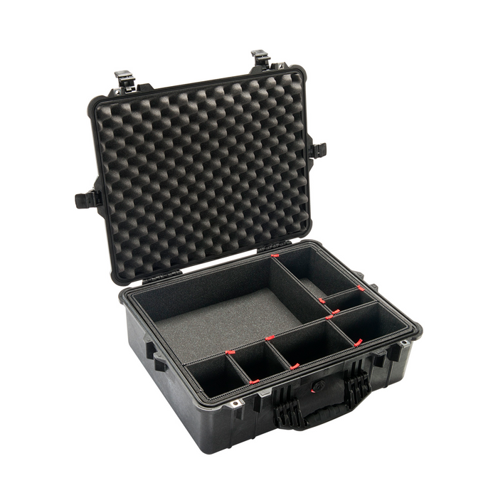 Estuche pelican protector negro con divisores Mod. 1600TP