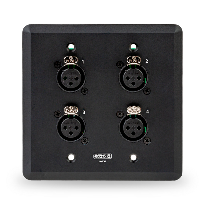 Placa para pared Soundtools 4 puertos hembra XLR color negro Mod. WC121B