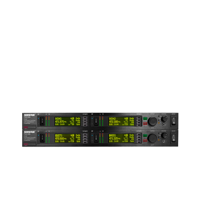 Sistema De Iem Shure C/ 1 Transmisor Doble P10T Y 2 Receptores P10R P10Tr - gbamusicstore