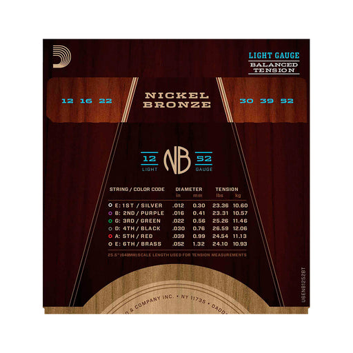 Cuerdas Guit Acustica Daddario 12/53 Nb1253 - gbamusicstore